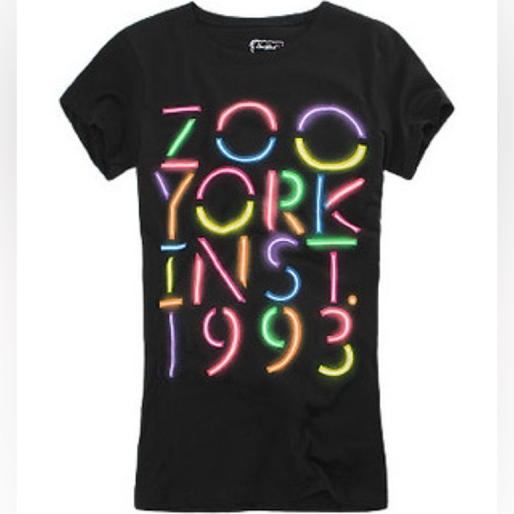 Zoo York Women's‎ Black Tee with Neon Graphic EUC Sz XL